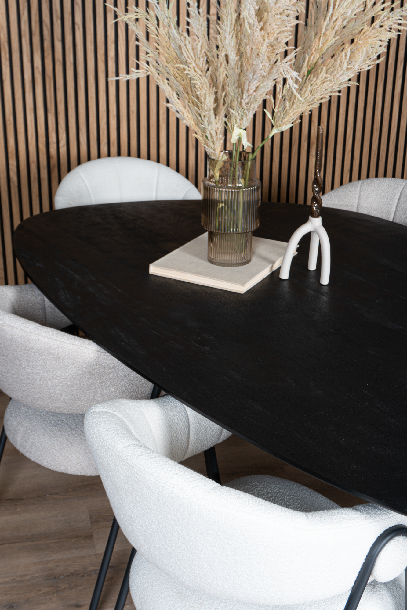 Eettafel Tinus Zwart - Kiezelvormig 240 cm
