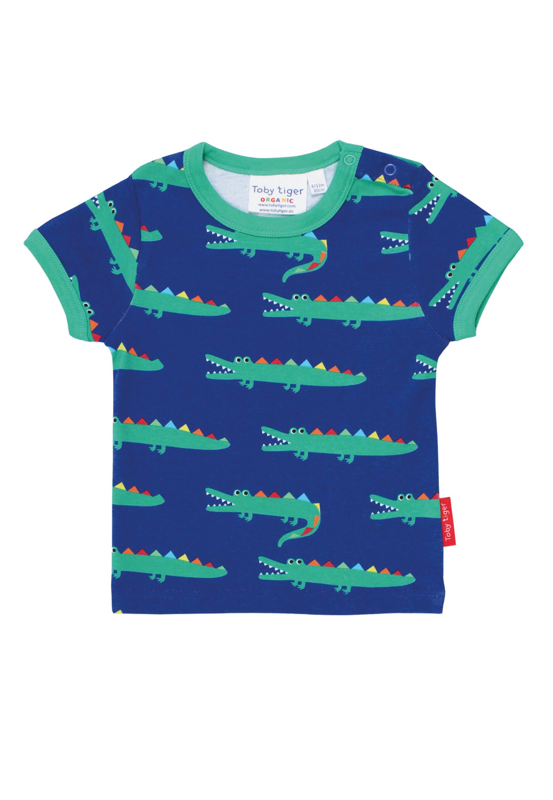 Toby Tiger T-Shirt mit Krokodil Print