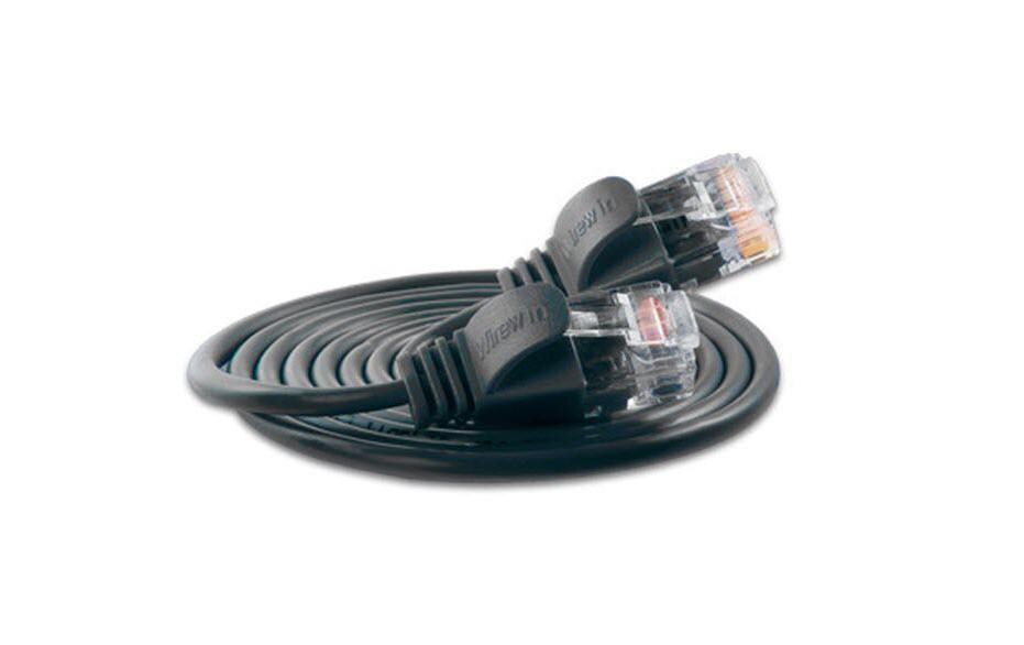 Slimpatchkabel RJ-45 - RJ-45, Cat 6, UTP, 2 m, SchwarzLightpatchkabel rund, ungeschirmtes Twisted-Pair-Kabel (U/UTP) mit Klinkenschutz