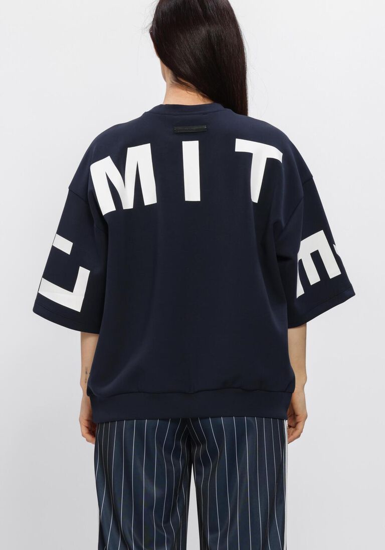 blauwe haute l'amitié tops & t-shirts maxi split ss logo sweat