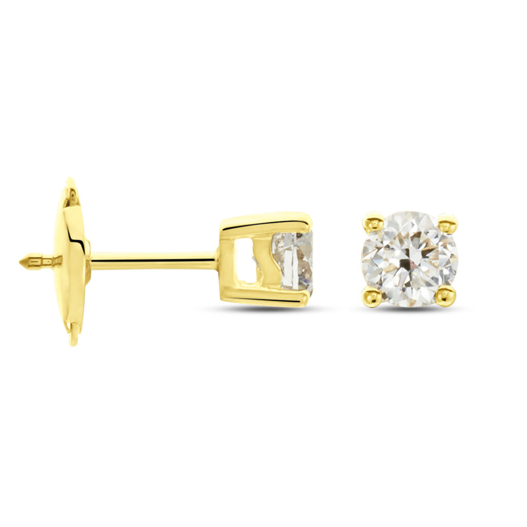 Boucles D'oreilles Puces Or Jaune Victoria Diamants