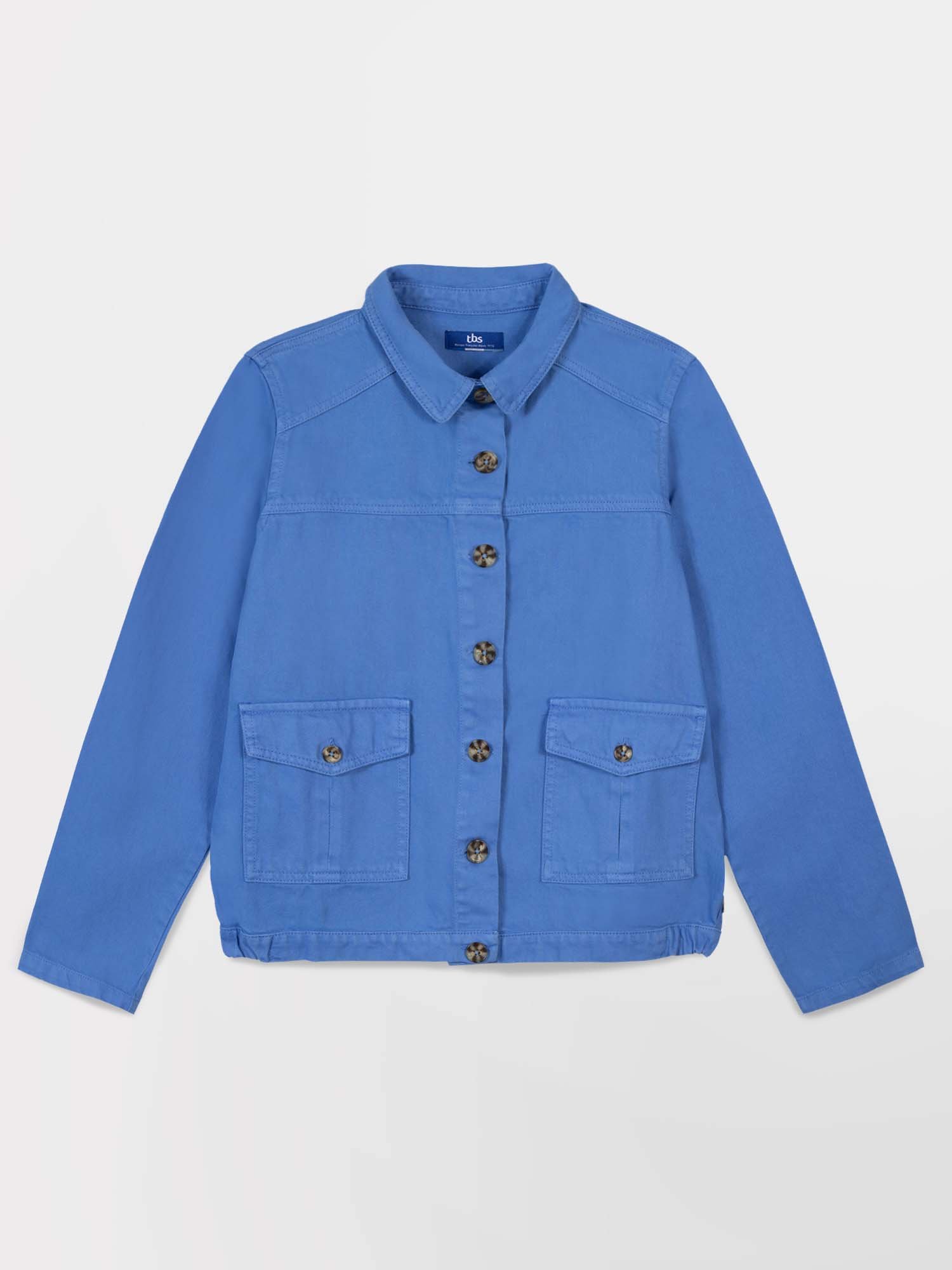 Veste Femme Boutonnée Coton Bleu