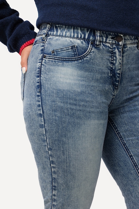 Jeans Sarah, offener Saum, schmales Bein, High Waist