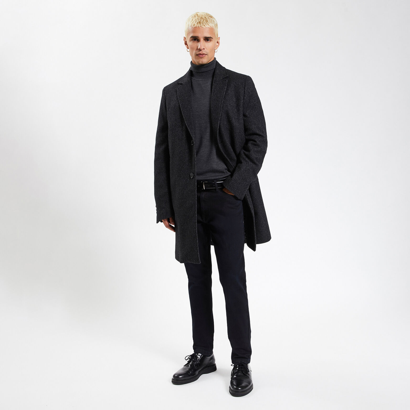 Jean slim en coton et polyester recyclés Bleu