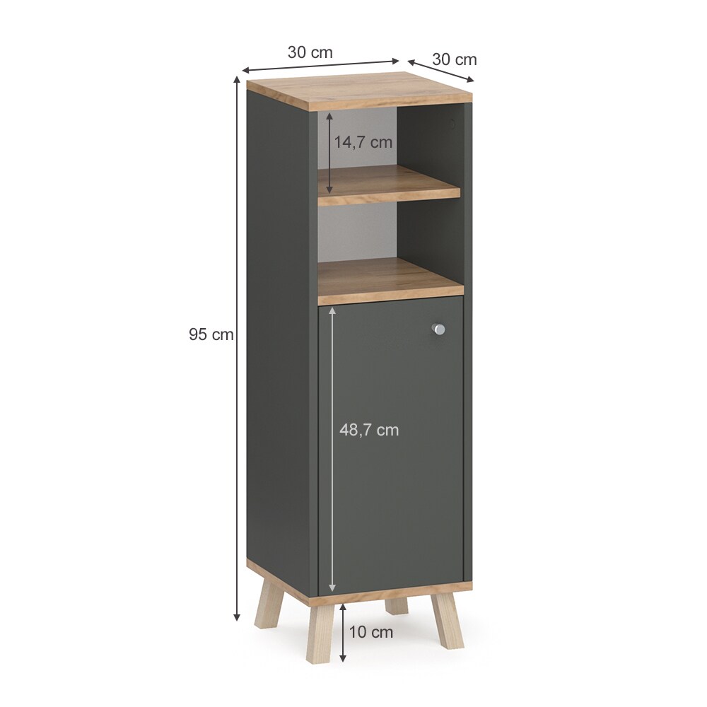 Vicco Midischrank Badschrank Badregal Senyo Goldkraft/ANT 2 Fächer Badmöbel