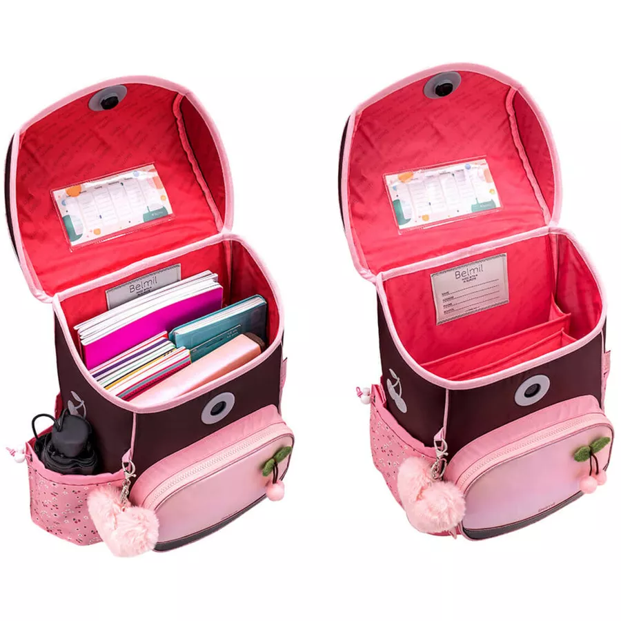 Belmil Schulranzen Premium Compact Plus Set 5-teilig Cherry Blossom