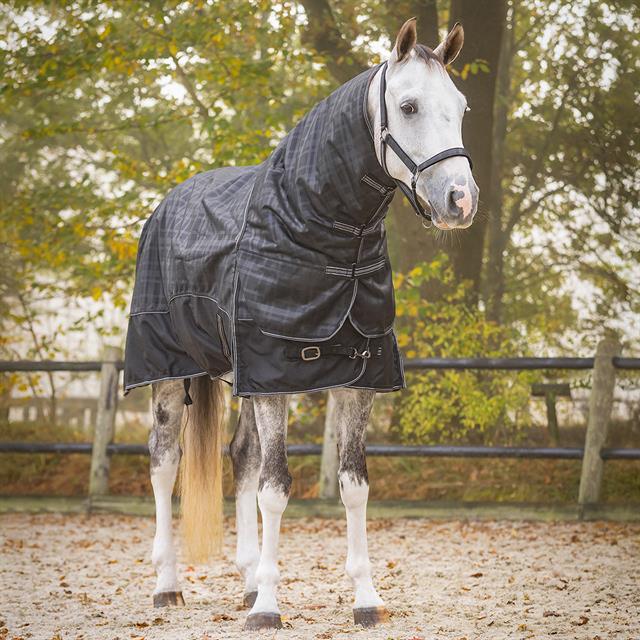 Deken QHP Turnout Collection Met Hals 150gr Donkergrijs