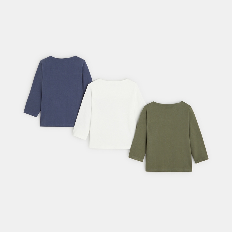T-shirt maille uni (lot de 3) vert bébé garçon