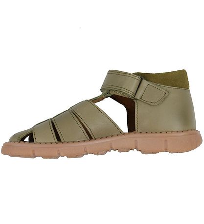 Pom Pom Sandalen - Sportlich Klettband - Dusty Olive