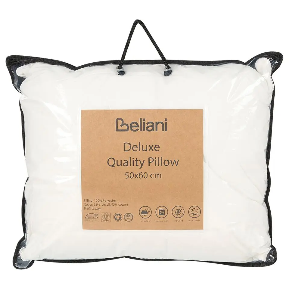 TRIGLAV - Hoofdkussen set van 2 - Wit - 50 x 60 cm - Laag - Polyester