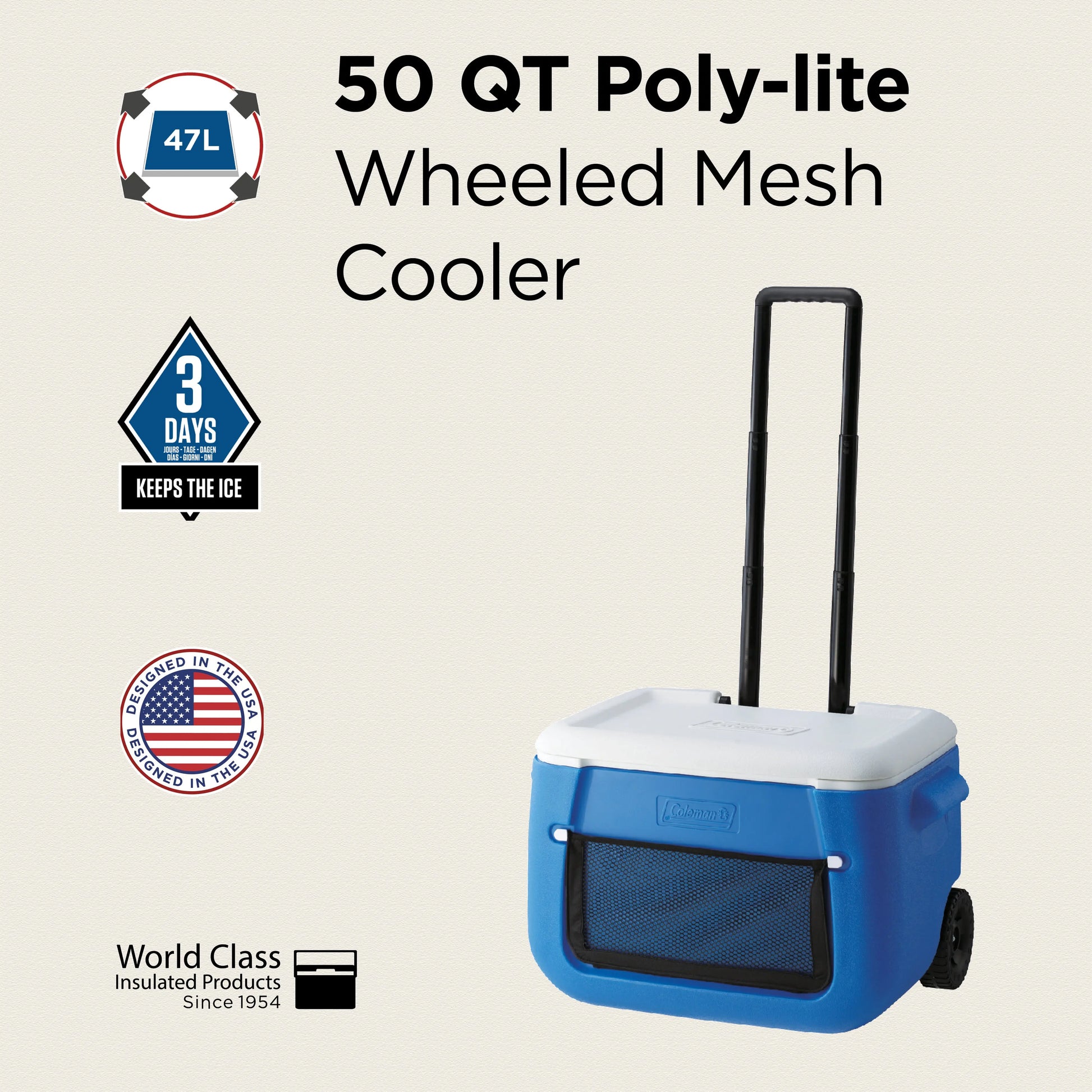 Coleman 50QT Polylite Wheeled Kühlbox mit Rollen