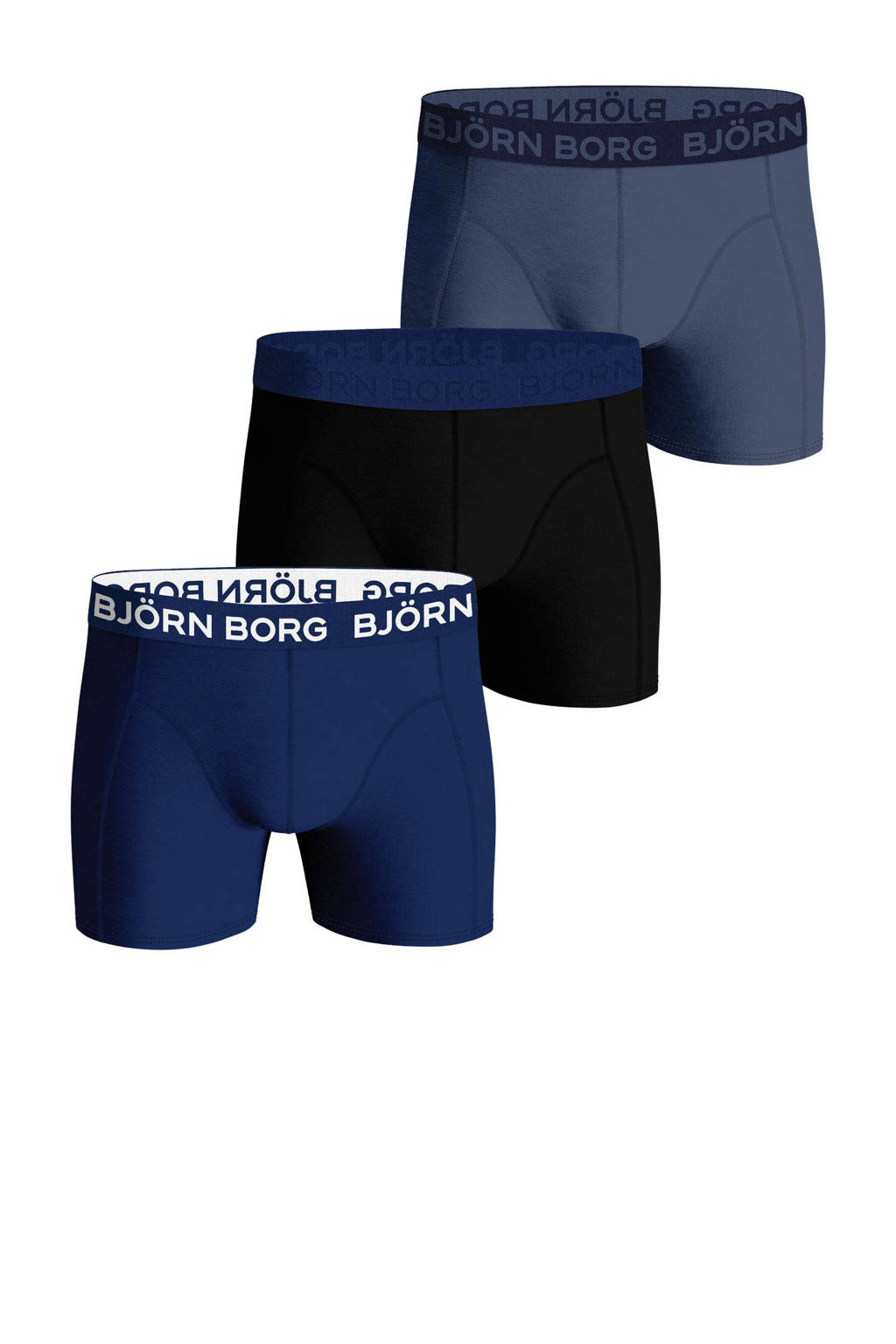 Perfectboxershort CORE - set van 3 donkerblauw/blauw