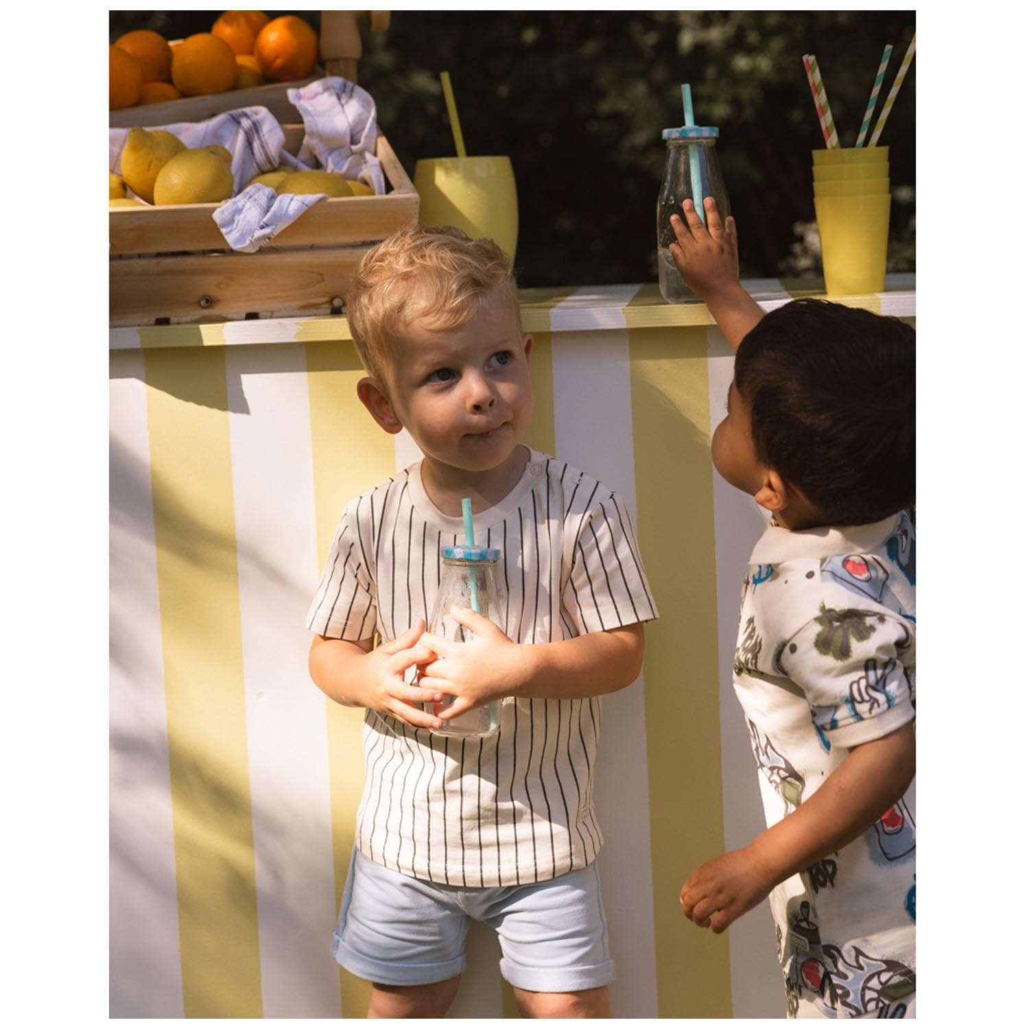 Quapi peuter short  effen blauw