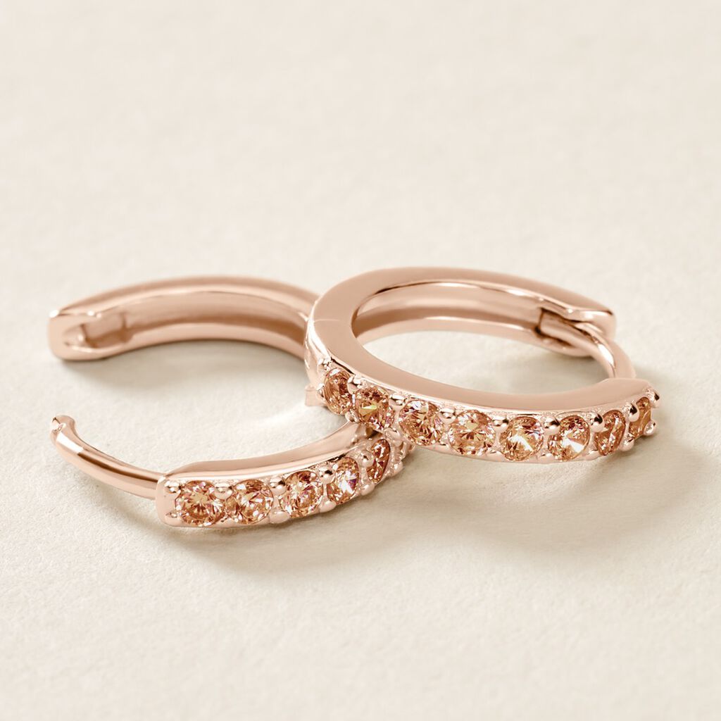 Créoles Rio Argent Rose Oxyde De Zirconium