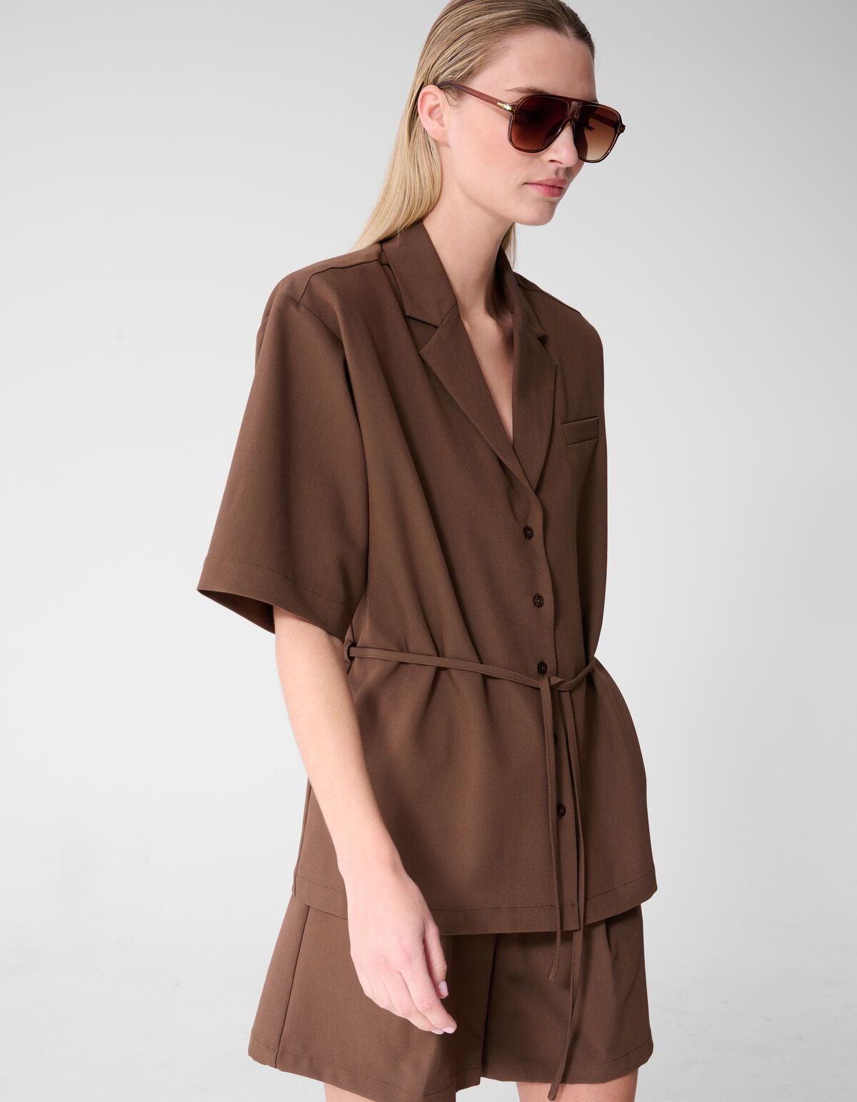 Oversized Blazer Blouse Bruin