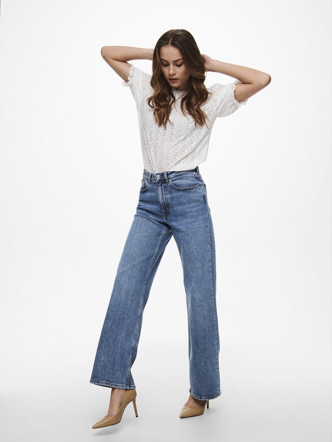 ONLY ONLJUICY LIFE HW WIDE LEG NOOS Medium blue denim/nas365
