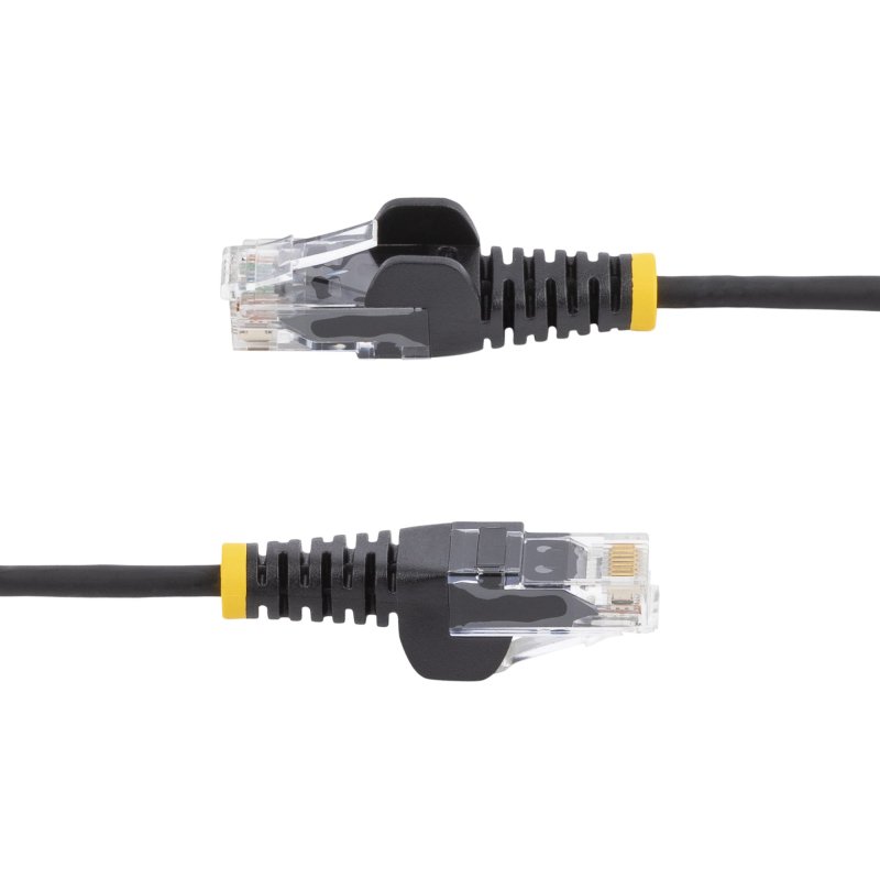StarTech.com Câble Ethernet CAT6 Noir Fin de 10m, Sans Accroc, 100W PoE, UTP, LSZH, Fil de Cuivre Pur 28AWG, Cordon Patch Réseau RJ45 avec Serre-Câble, Contrôlé Fluke