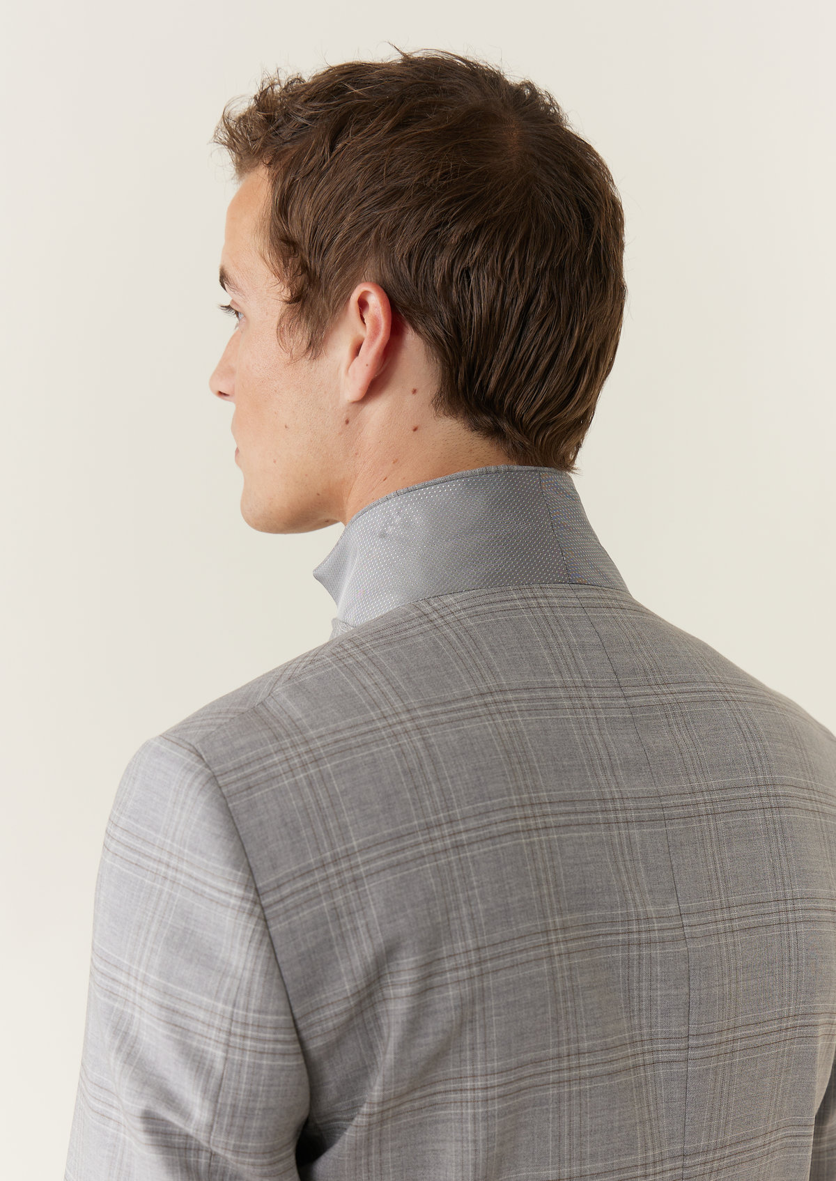 Costume 2 pièces Slim en laine gris clair Prince de Galles