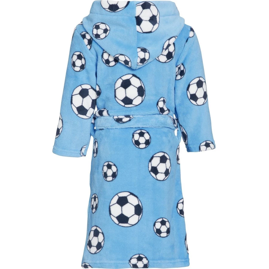 Playshoes Fleece-Bademantel Fußball blau