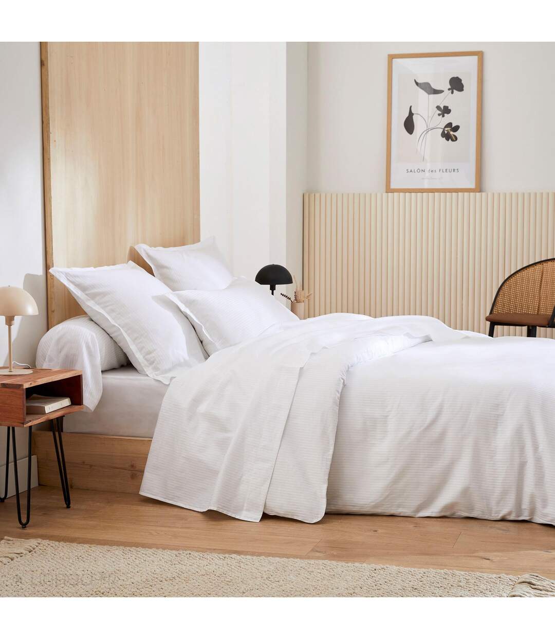 Drap plat 280x310 cm satin de coton GRAND HÔTEL marron sable