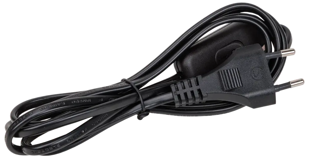 Ledning med afbryder 4 m - sort