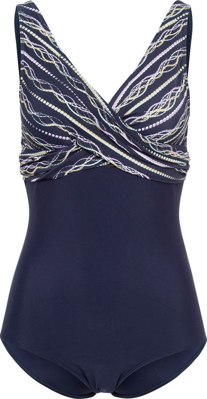 Dames Badpak in marine/bont