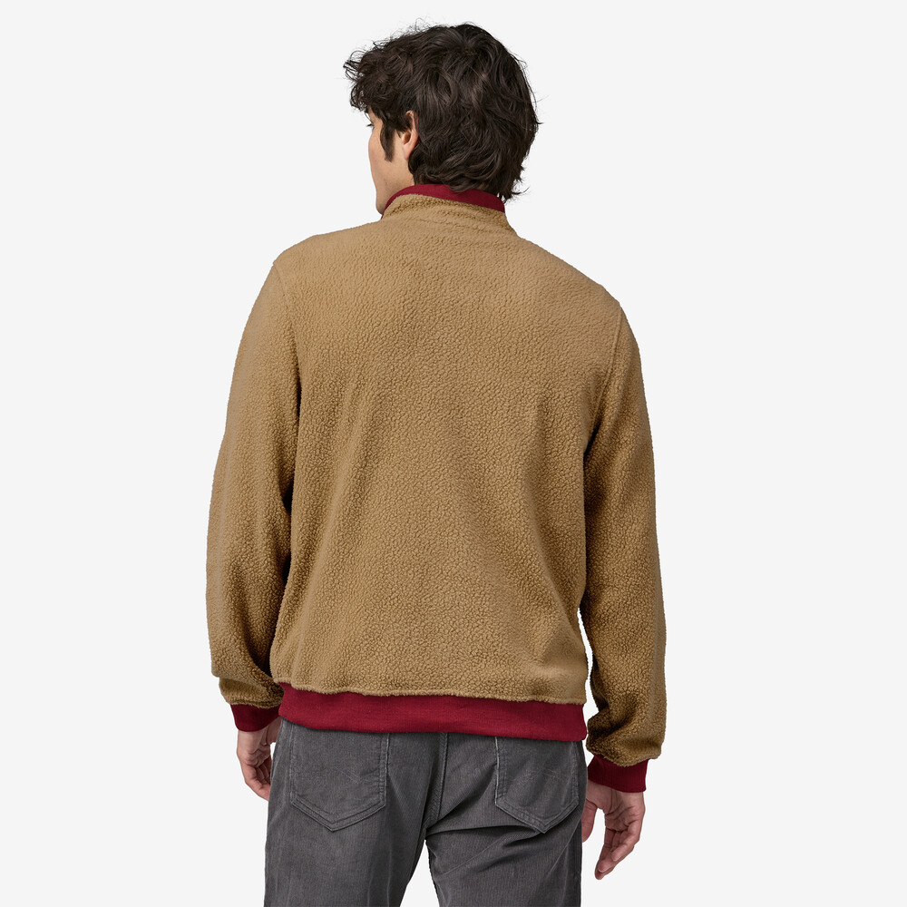 Herren-Fleecepullover mit Lammfellfutter und Knöpfen