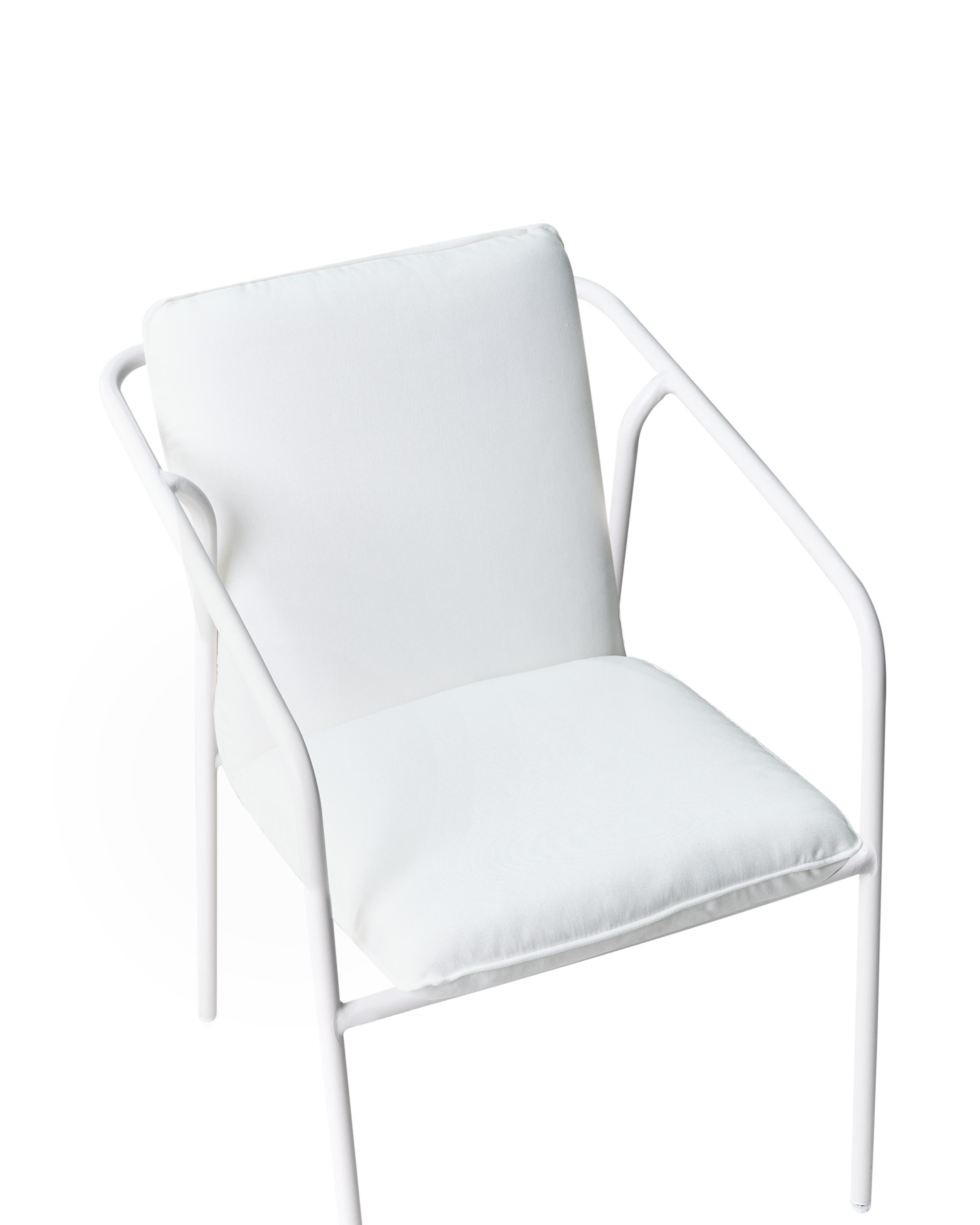 Set van 8 stoelen met zitkussen ASCIANO Metaal Wit