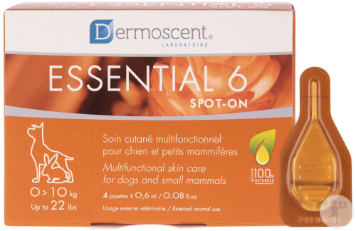 Dermoscent Essential 6 Spot-On Chien 1-10kg Pipettes 4x0,6ml