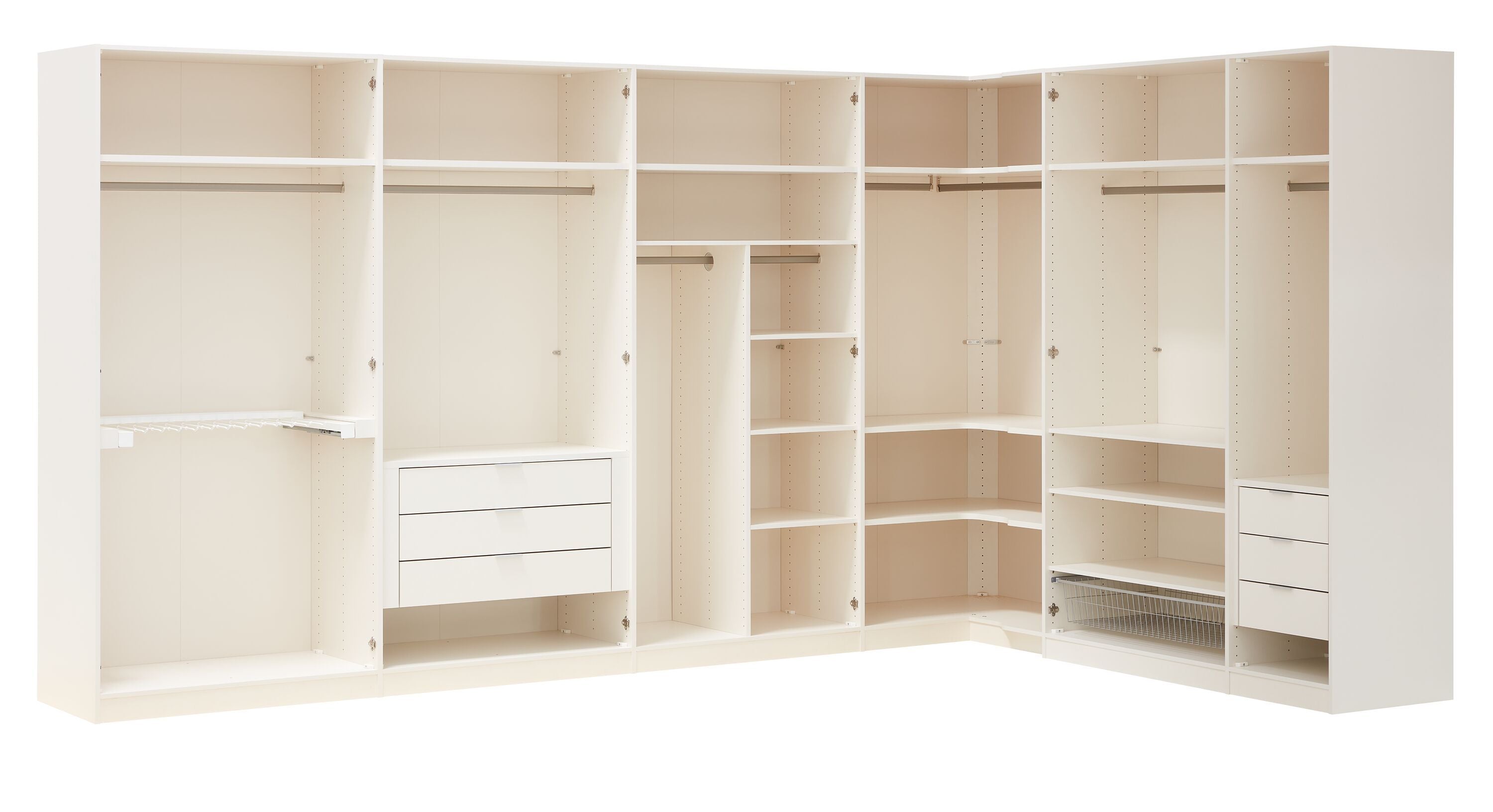 MODUL Drehtürenschrank - Weiss / B: 153.0 cm x T: 59.0 cm x H: 220.0 cm