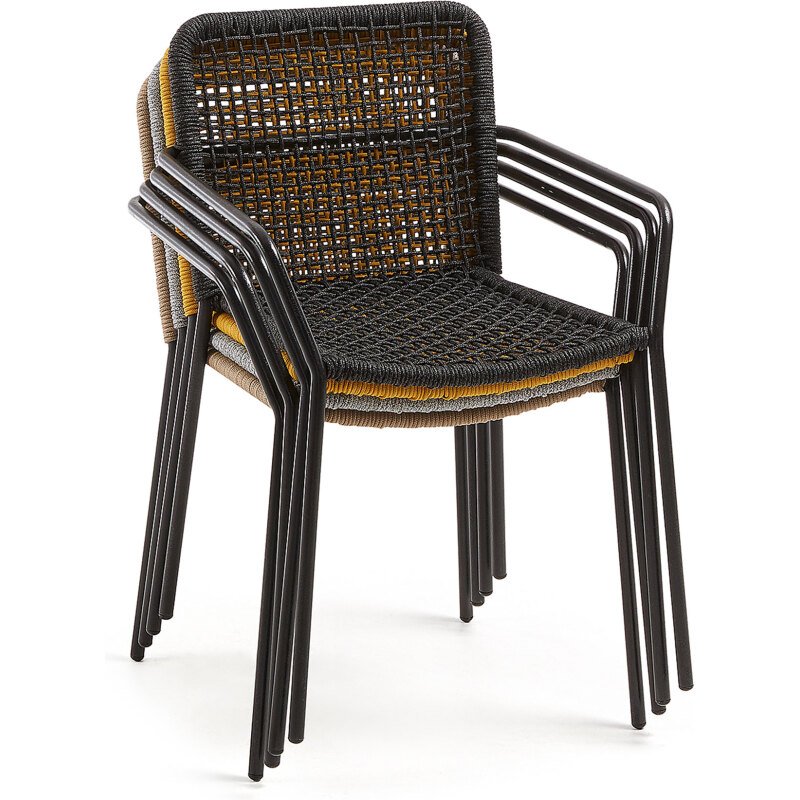 Chaise Ellen - corde - pieds acier galvanisé