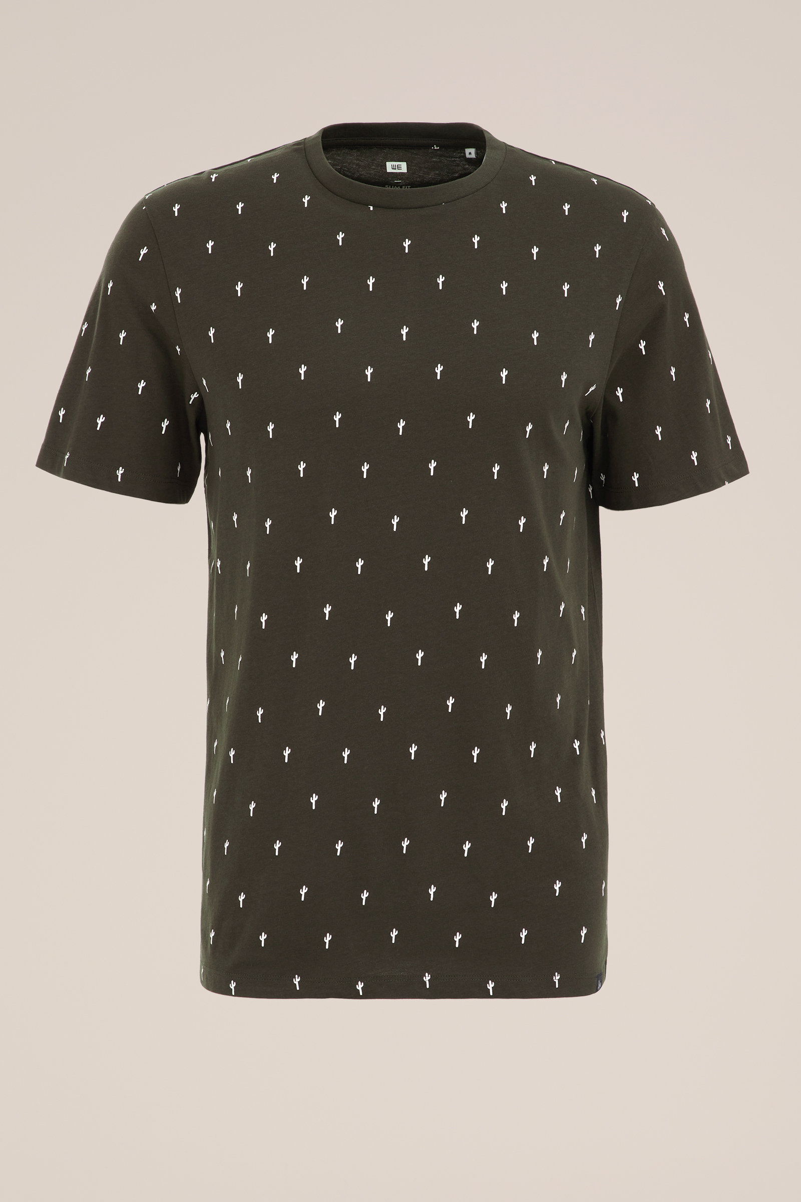 T-shirt met dessin WE Fashion Legergroen