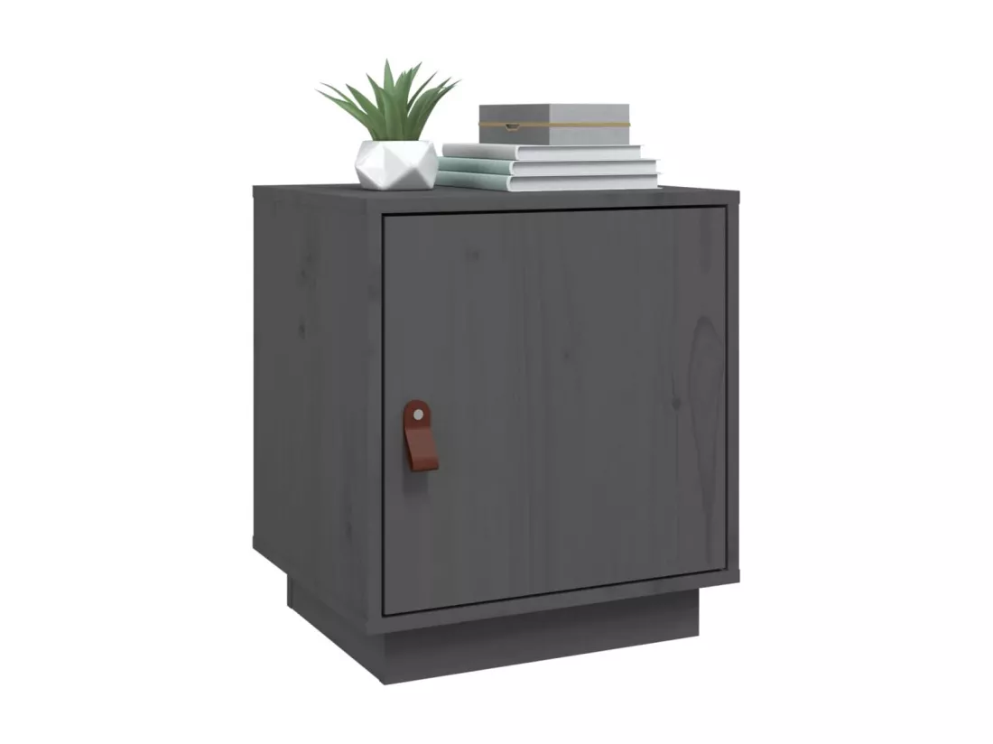 Tables de chevet 2 pièces Gris 40x34x45 cm Bois de pin massif