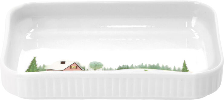 Pillivuyt Fad rektangulært Vinter 18 x 12 cm Hvid Ovnfast porcelæn Hvid