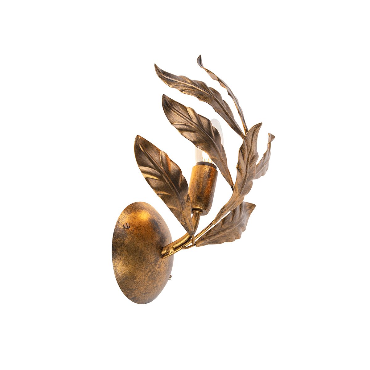 Art Deco wandlamp antiek goud - Linden