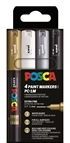 Posca PC-1MC verfmarkerset metallic | 0,7 – 1 mm | rond | 4 stuks