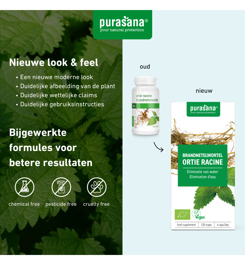 Purasana Brandnetelwortel/Ortie Racine Vegan Bio (120 vega capsules)