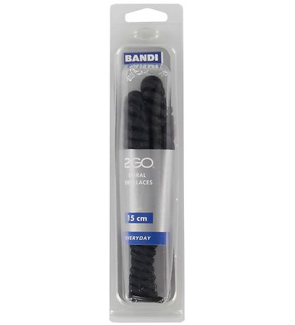 2GO Elastiske SpiralSnøreb?nd - 15 cm - 1 Par - Sort