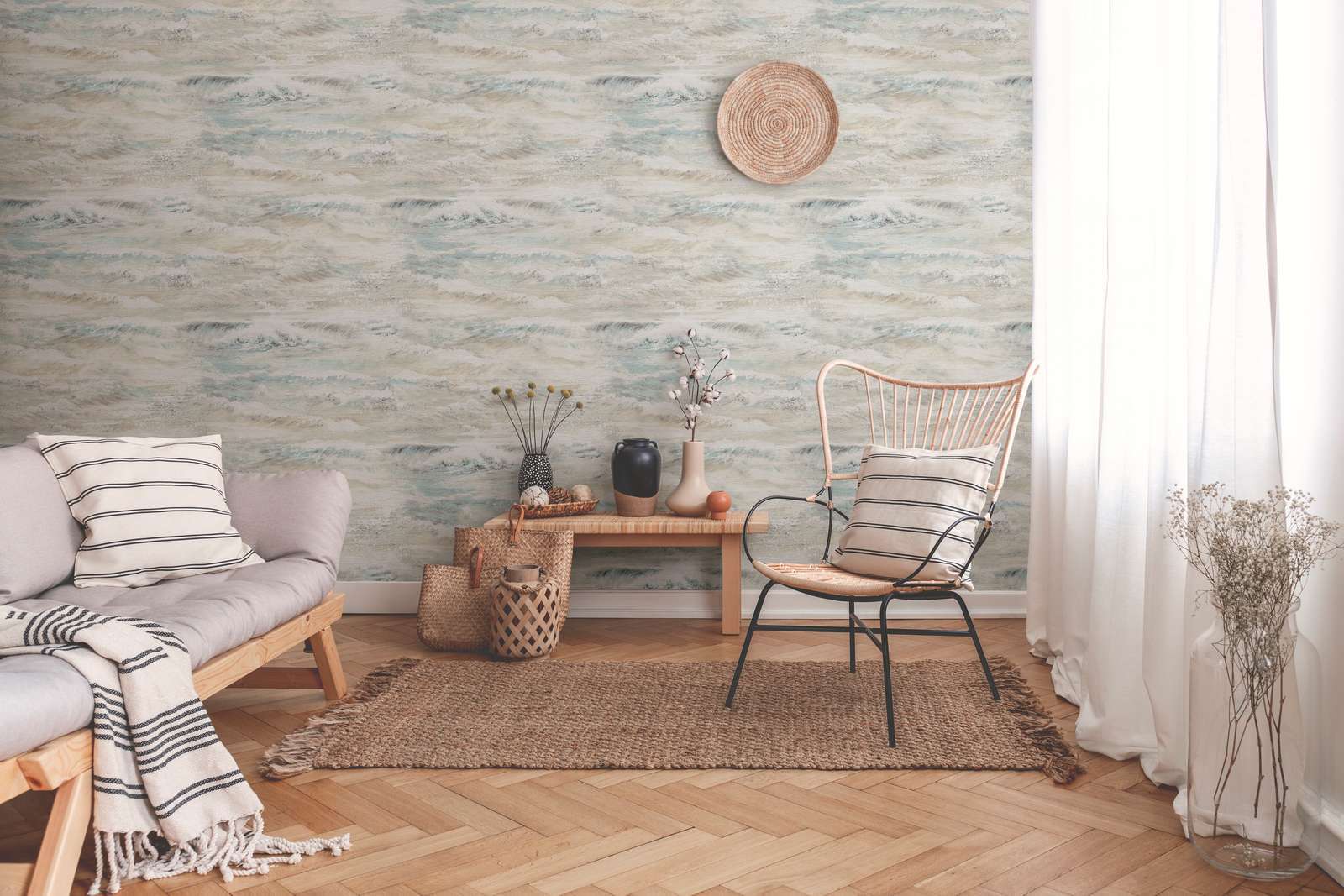 Vliestapete COTE D'AZUR - beige - 10 Meter