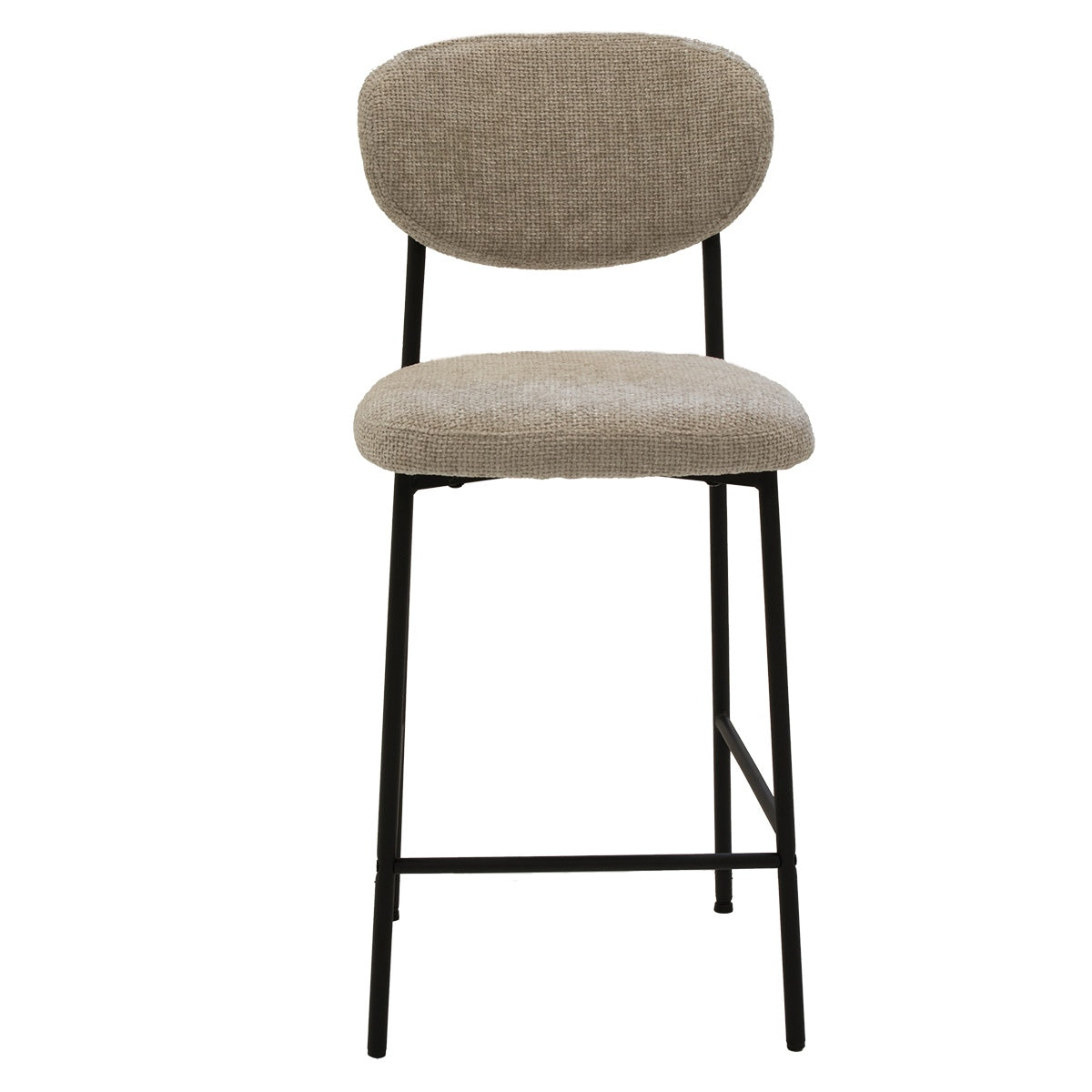 Giga Meubel - Barstoel Beige Stof - 44x50x97cm - VajÃ¨n - Set van 2