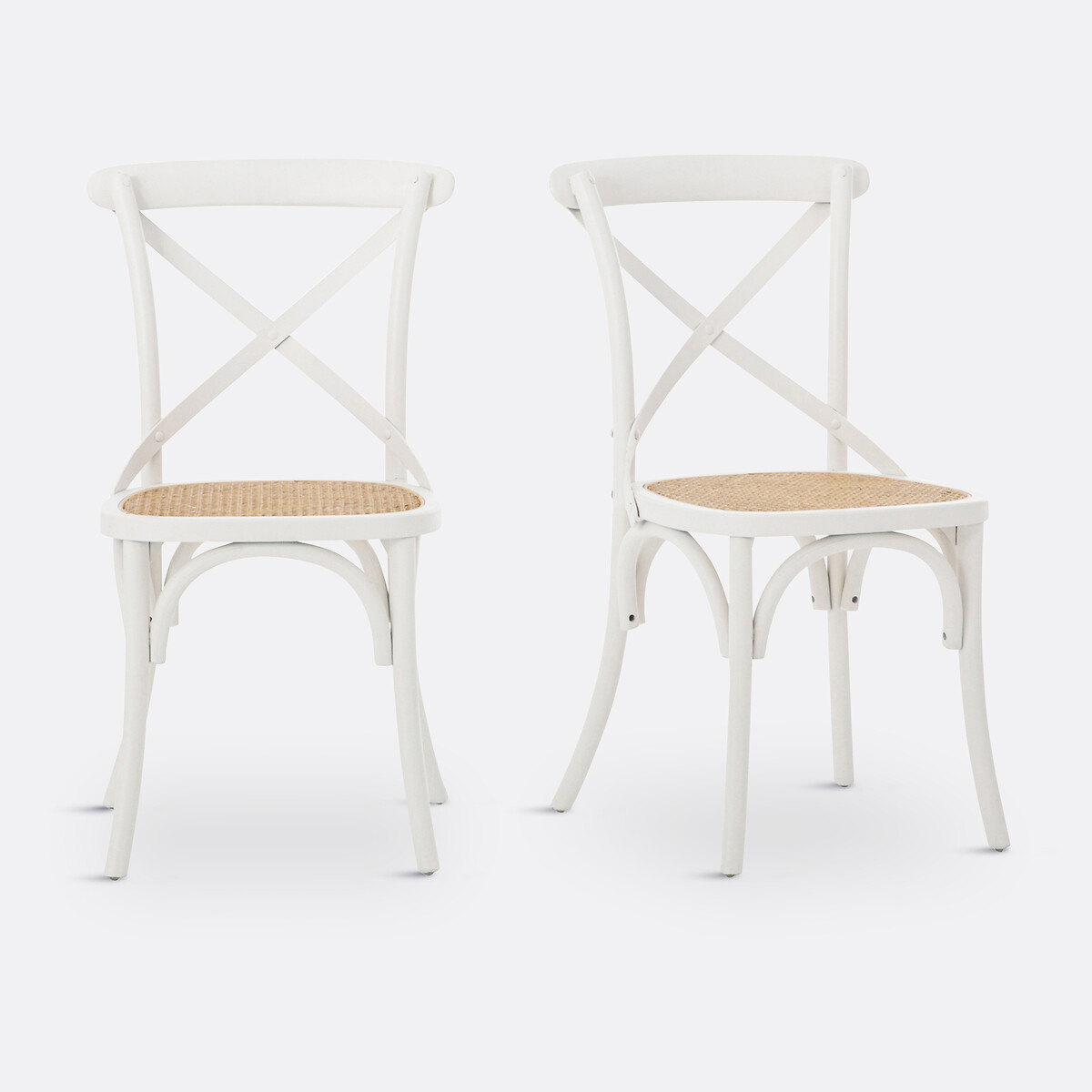 LA REDOUTE INTERIEURS<br>Conjunto de 2 cadeiras, madeira e rattan de cedro