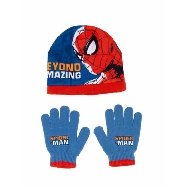 Hatter og Hansker Spider-Man Great power Blå Rød