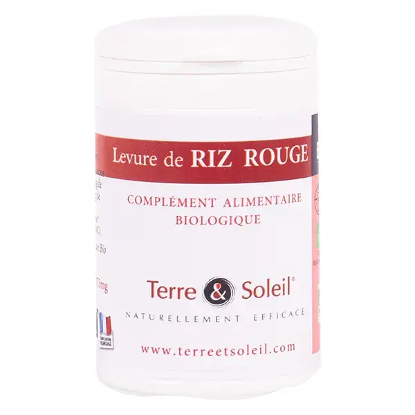 Terre & Soleil Levure de Riz Rouge Bio - Boîte de 60 gélules