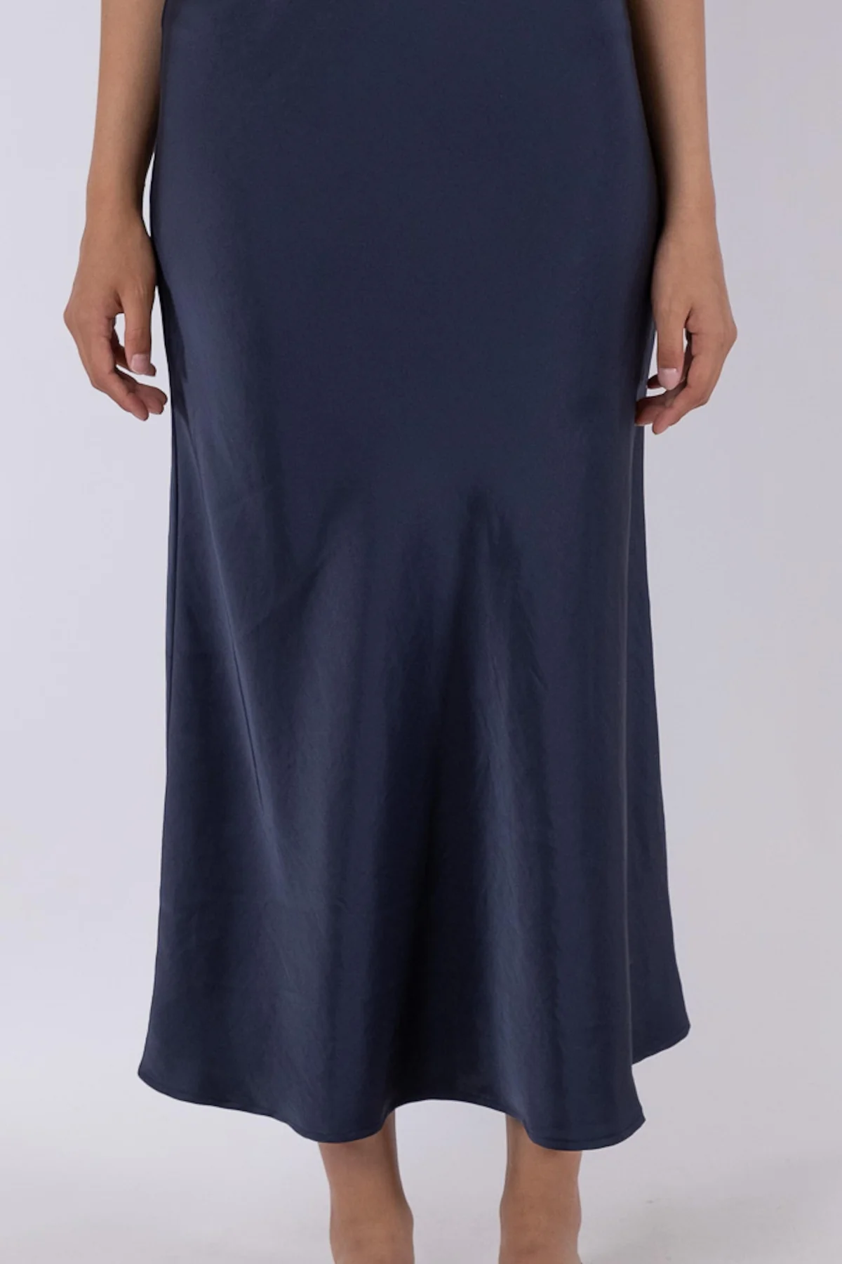 Neo Noir Vicky Heavy Sateen Skirt midnight blue