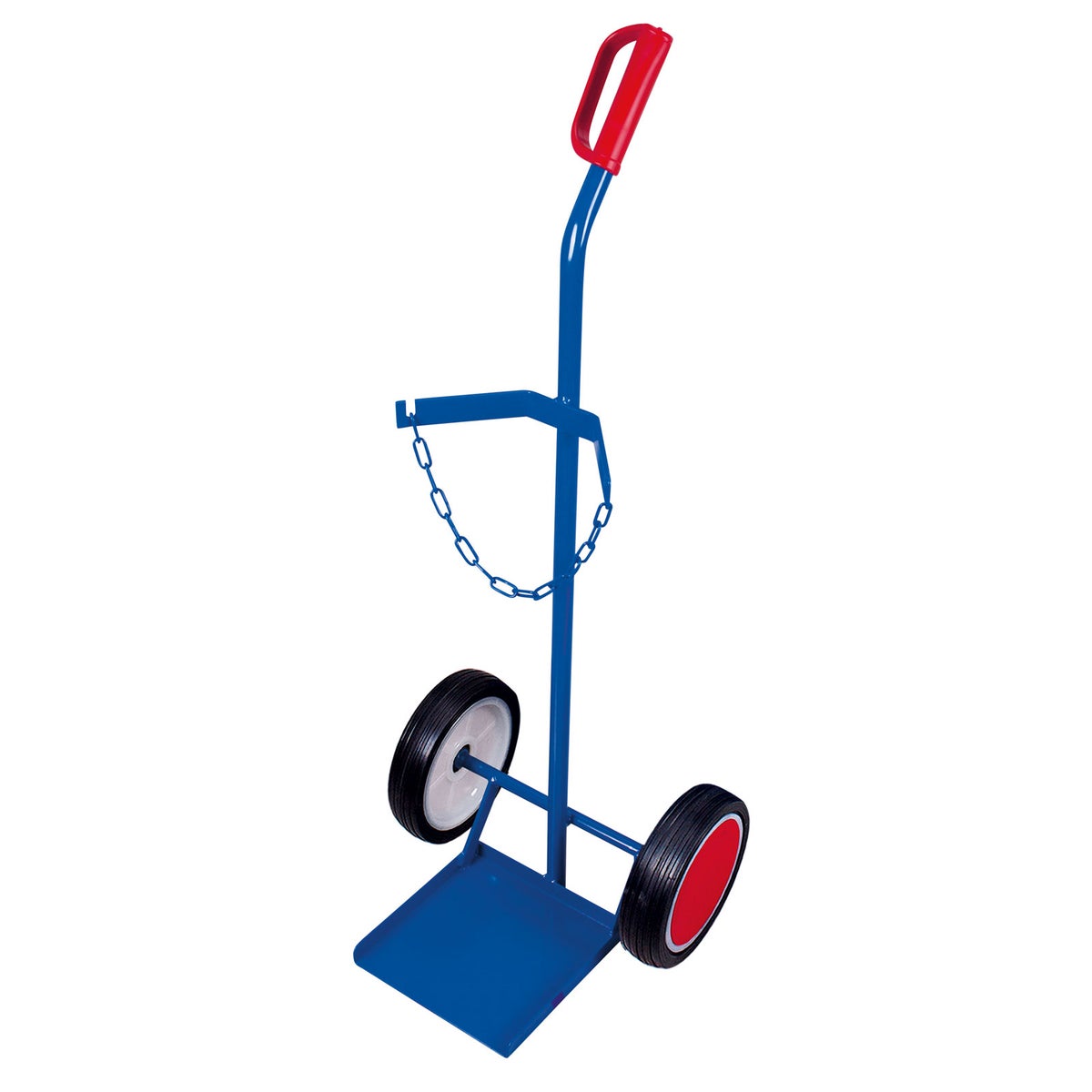 VARIOfit stalen flessenwagen, 100 kg laadvermogen voor stalen flessen van 40-50 liter, massief rubberen banden