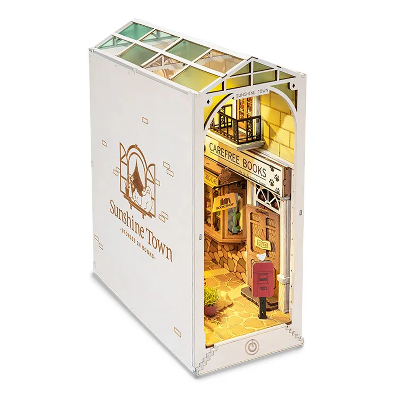 (246-tlg. Set) Rolife Book Nook Modell Bausatz DIY Miniatur Haus mit Licht Home Deko Buchstütze für Erwachsene (TGB02) - Sunshine Town