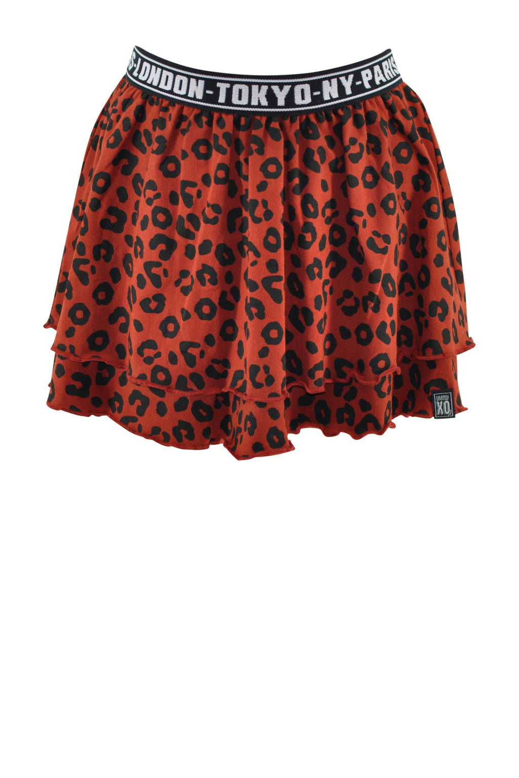 KIDDO rok Inge met panterprint zwart/rood