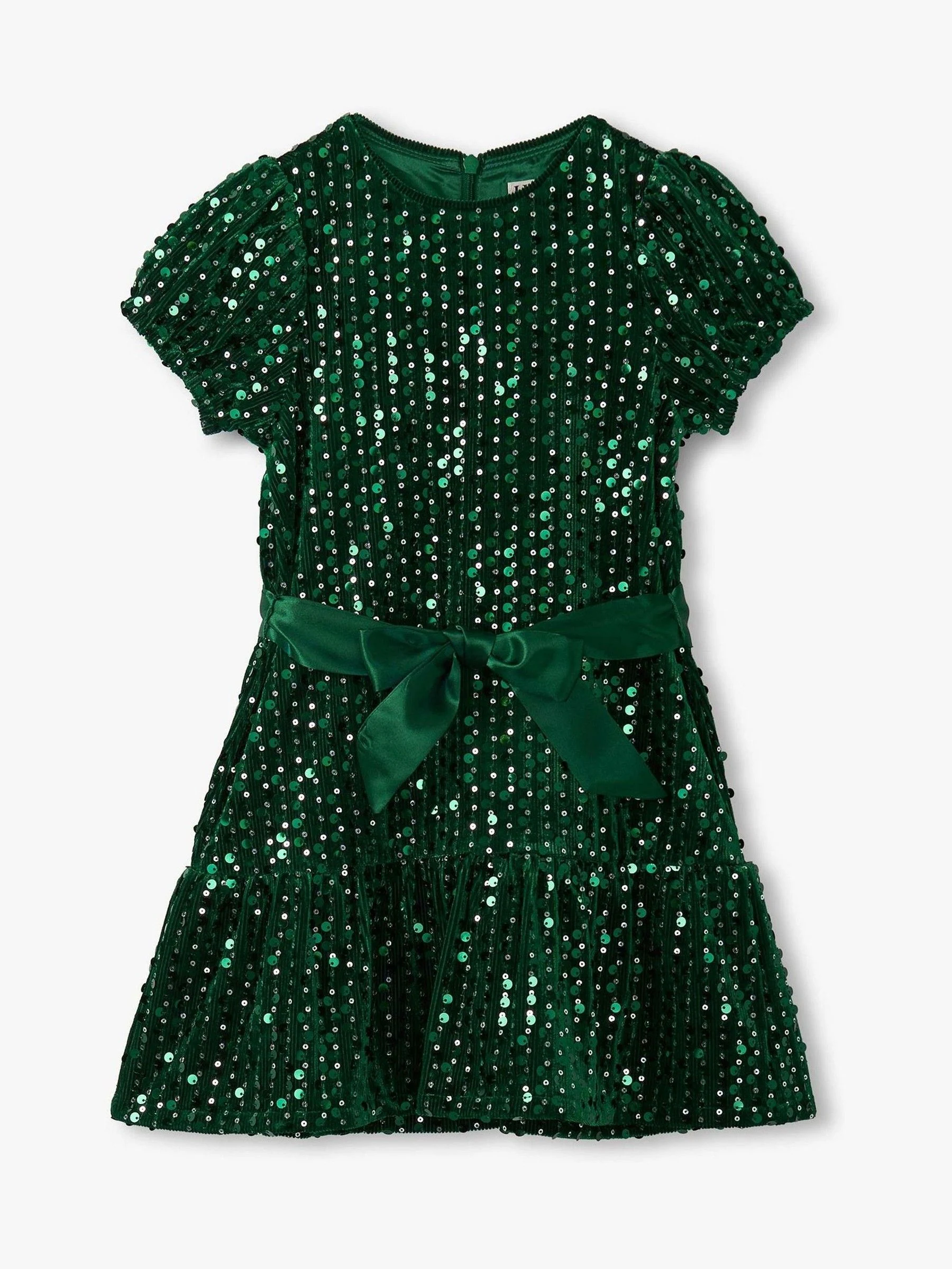 Green Sequins Velvet Dress