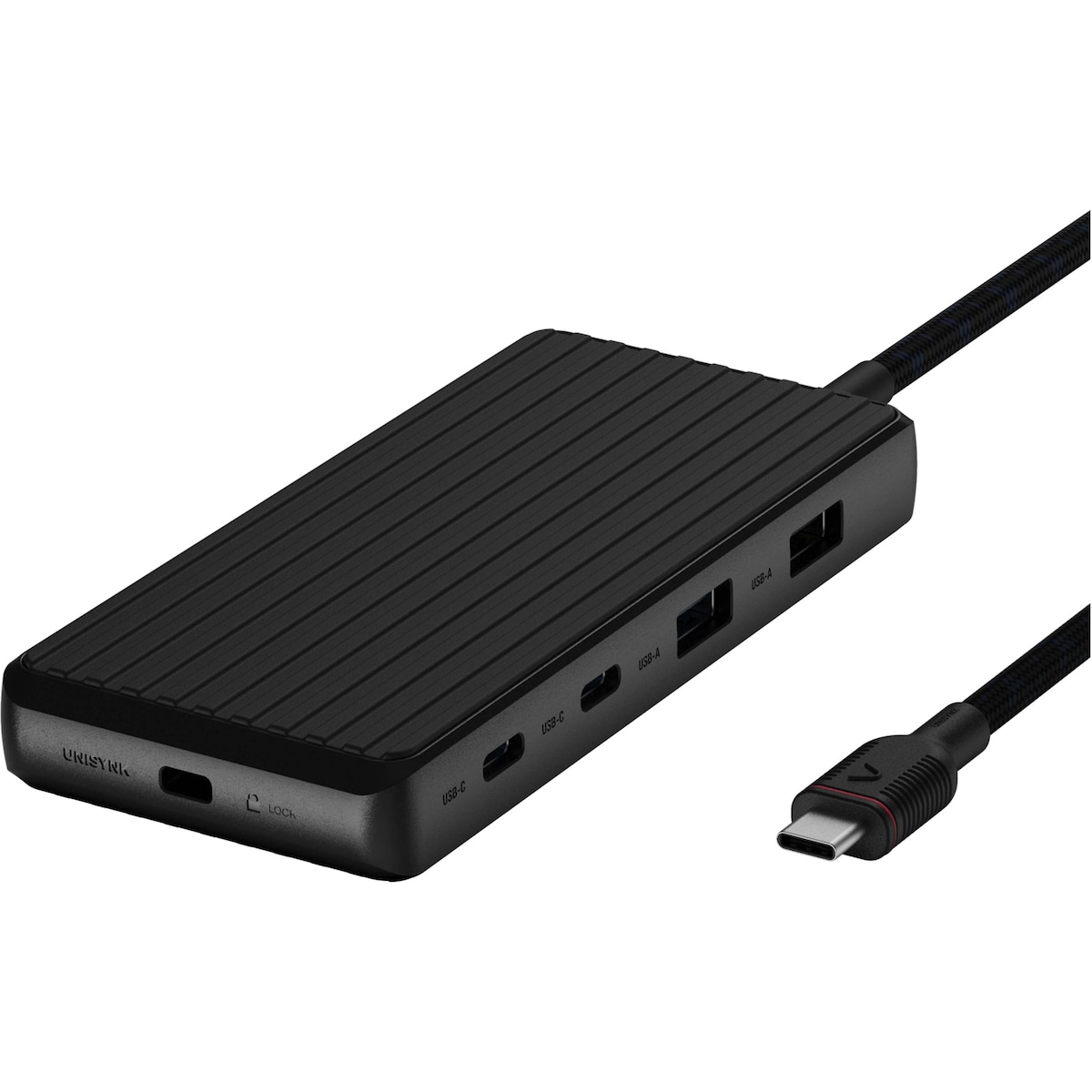 Unisynk 9 port 4K 100W USB-C hub (sort)