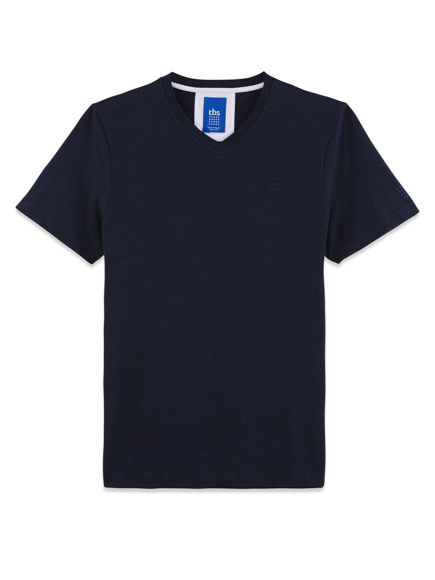 Tee-Shirt Homme Col V Coton Biologique Marine